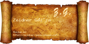 Zeidner Géza névjegykártya